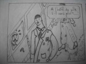 Christophe au départ du voyage en taxis à Lisbonne