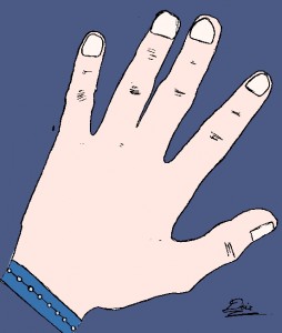 Dessin d'une main (couleur)