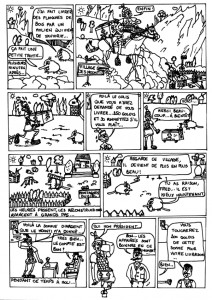 Les Moontis bricoleurs (planche 2) version avec texte (noir & blanc)